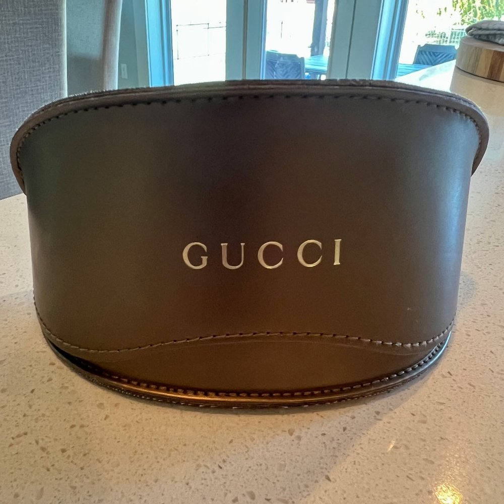 Gucci Oversized Sunglasses Case Metallic Bronze